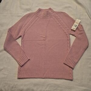 Jones New York Signature Small long sleeve cabled design sweater NWT